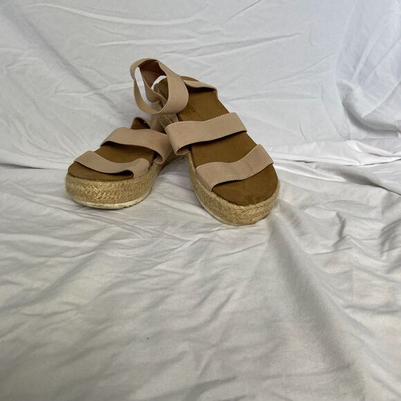 Espadrille Platform Sandals with Elastic Straps - Picture 1 of 1